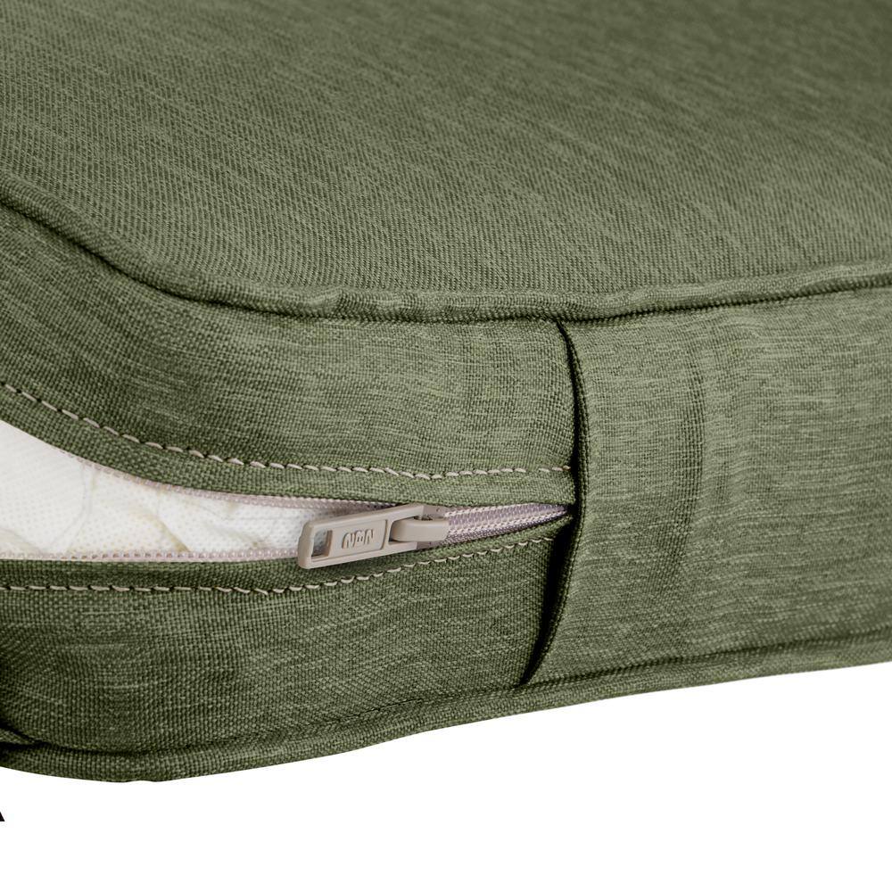 Heather Fern Green Water-Resistant Square Outdoor Seat Cushion