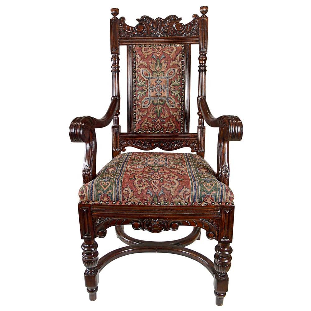 Design Toscano Toulon French Rococo Walnut Mahogany Arm Chair AF1560 - The  Home Depot