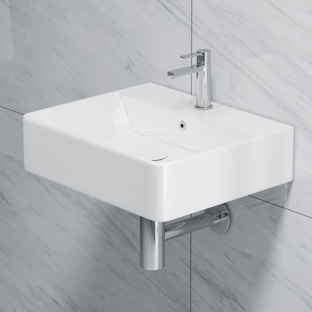 Turner 20" White Ceramic Rectangular Wall-Mount Bathroom Sink