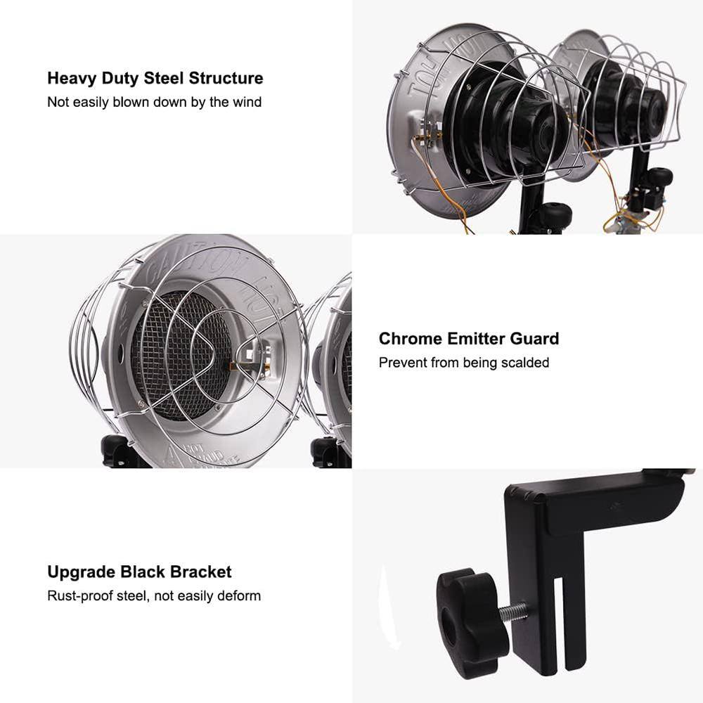 Heavy Duty Steel Double Burner Propane Tank Top Heater