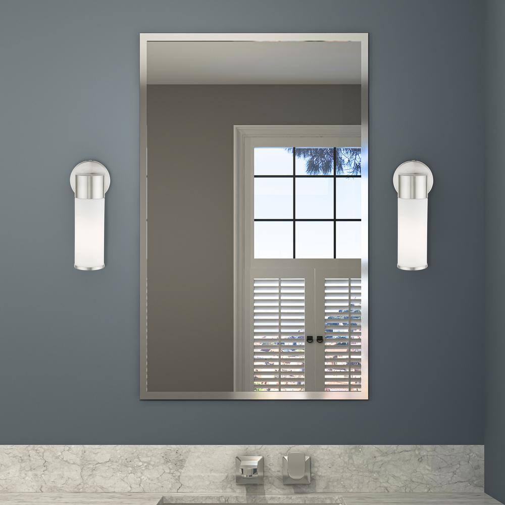 Sleek Urban Brushed Nickel 1-Light Sconce with Satin Opal White Glass