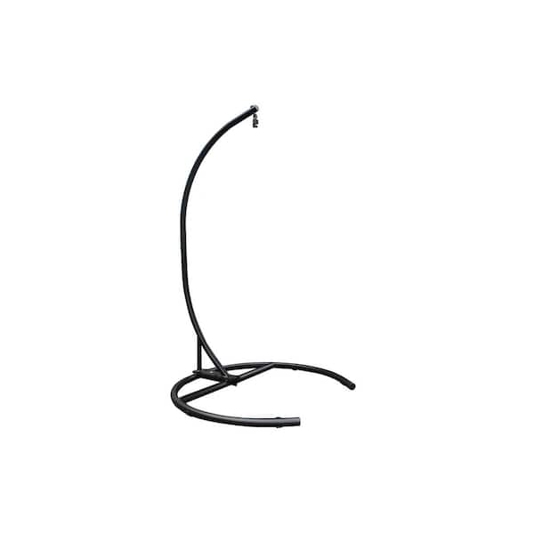 48 in. Black Metal Egg Chair Stand Patio Swing Frame