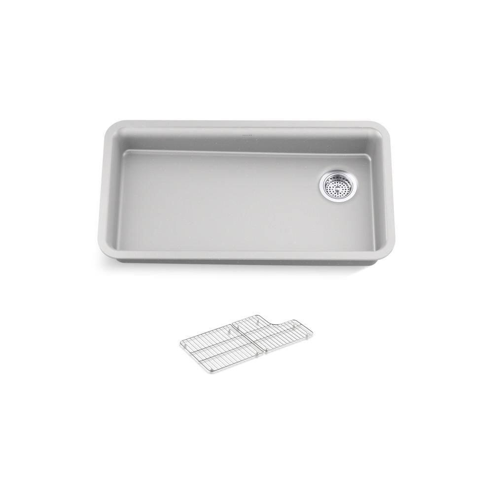 Reviews for KOHLER Cairn Matte Grey Granite Composite 33 in. Single