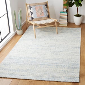 Marbella Blue/Ivory Doormat 3 ft. x 5 ft. Interlaced Area Rug