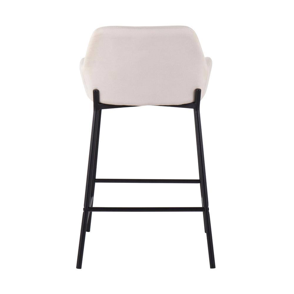 Daniella Cream Fabric and Metal Industrial Counter Stools - Set of 2
