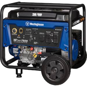 9,500/7,500-Watt Remote Start Gas Powered Portable Generator with Transfer Switch Outlet for Home Backup