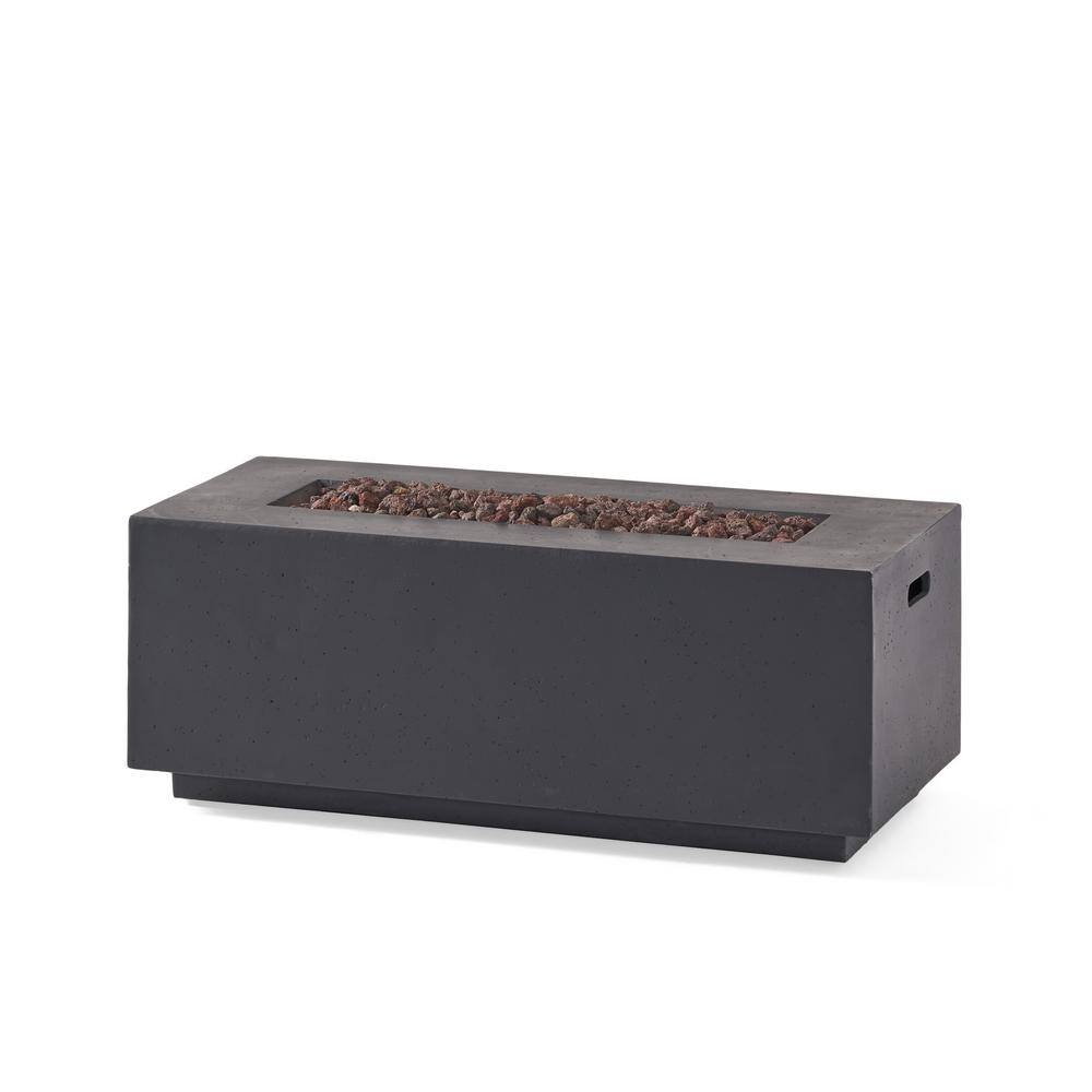 Dark Gray 40 in. x 19 in.Rectangle Outdoor Propane Gas Fire Pit Table with 