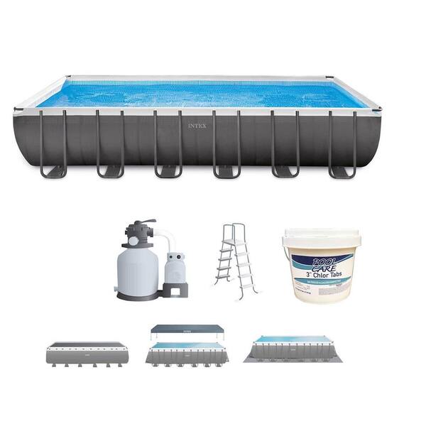 Intex 24 ft. x 12 ft. Ultra XTR Frame Swimming Pool with Pump and Chlorine Tablets