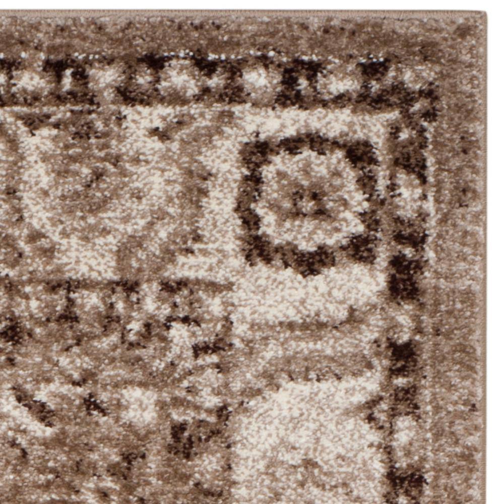 Taupe 2'3" x 10' Stain-Resistant Synthetic Runner Rug