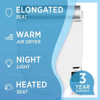 Bliss Electric Bidet Seat for Elongated Toilets in White
