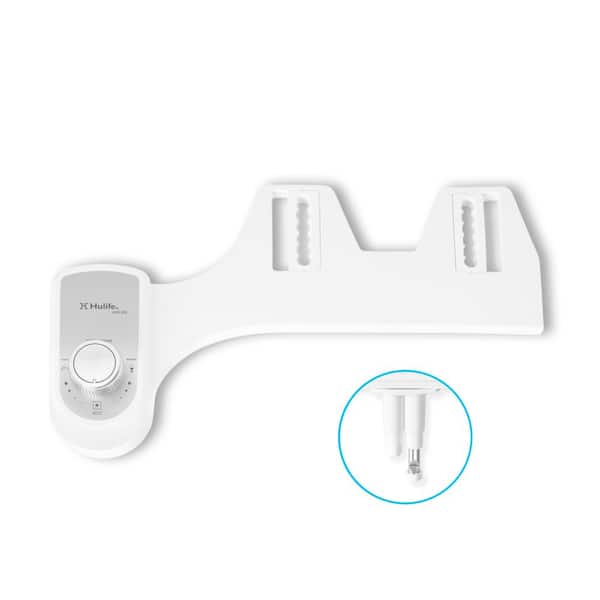 Hulife Non-Electric Bidet Attachment with Dual Nozzle, Self Cleaning, Cold Water in White
