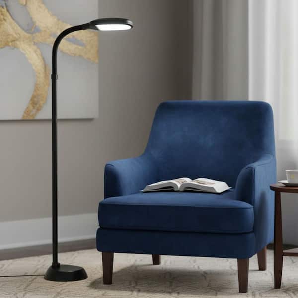 60 in. Black LED Sunlight Floor Lamp with Dimmer Switch