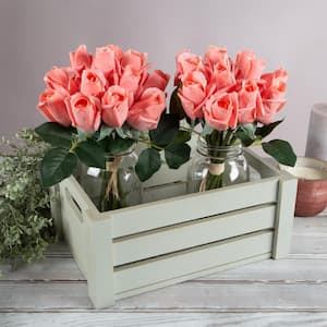 Artificial Coral Roses (Set of 24)
