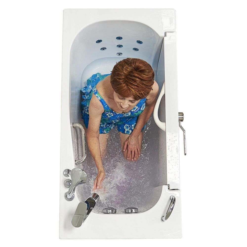 Wheelchair Accessible 26" x 52" White Acrylic Walk-In Bathtub