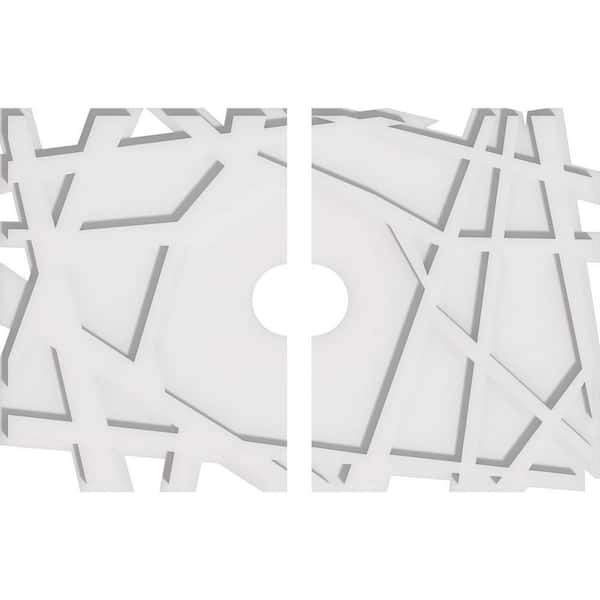 Ekena Millwork 24 in. W x 16 in. H x 3 in. ID x 1 in. P Novo Architectural Grade PVC Contemporary Ceiling Medallion (2-Piece)