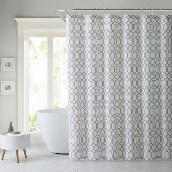 Tommy Bahama Shoretown Trellis Gray Cotton 72in. X 72in. Shower Curtain