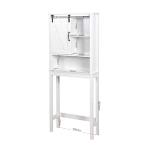 9 in. W x 67 in. H x 27 in. D White Over-the-Toilet Storage