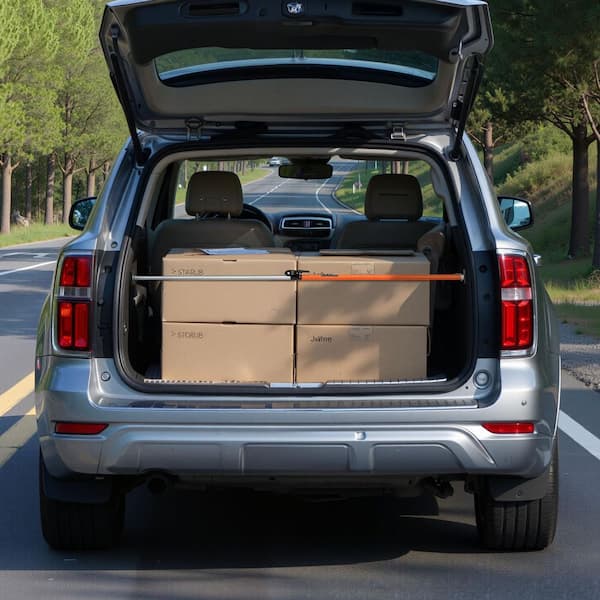 Cargo Bar, Ratcheting Cargo Bar Adjustable from 40 in. to 73 in., Heavy-duty Steel Cargos Stabilizer, for SUVs, Sedans