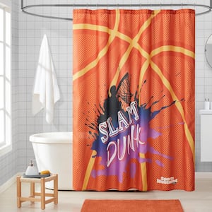 Sports Illustrated Fabric Shower Curtain, 70"x72", Basketball Engineered
