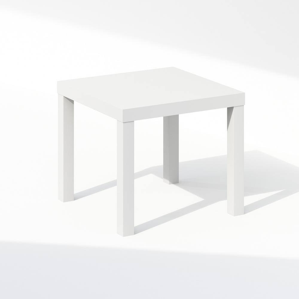 Classic 20.08 in. White Rectangle Wood Coffee Table