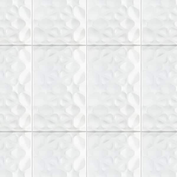 More Pure Glossy White 9-7/8 in. x 15-3/4 in. Ceramic Wall Tile (10.9 sq. ft./Case)