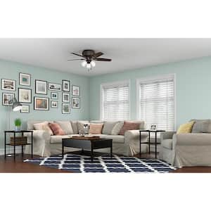 Newsome 42 in. Indoor Low Profile Premier Bronze Ceiling Fan with 3-Light Kit
