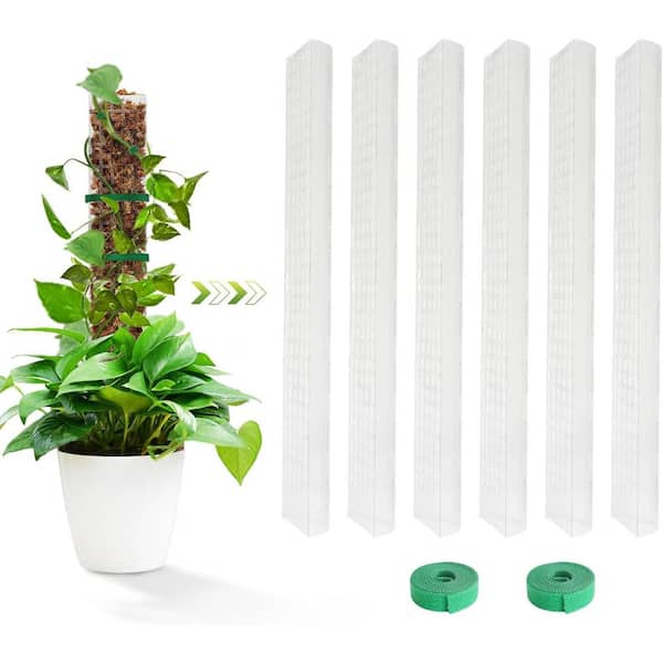 MIXC 6 Pieces 24 in. Plastic Moss Pole for Plants Monstera, Climbing Plants, Plant Support for Indoor Plants