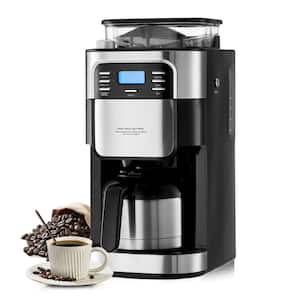 VEVOR Coffee Maker with Grinder, 64 oz. Black Burr Coffee