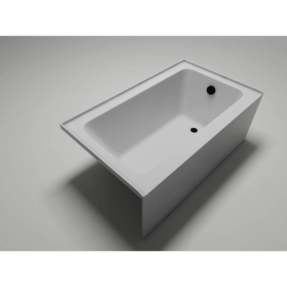 White Acrylic Alcove Soaking Bathtub with Right Drain