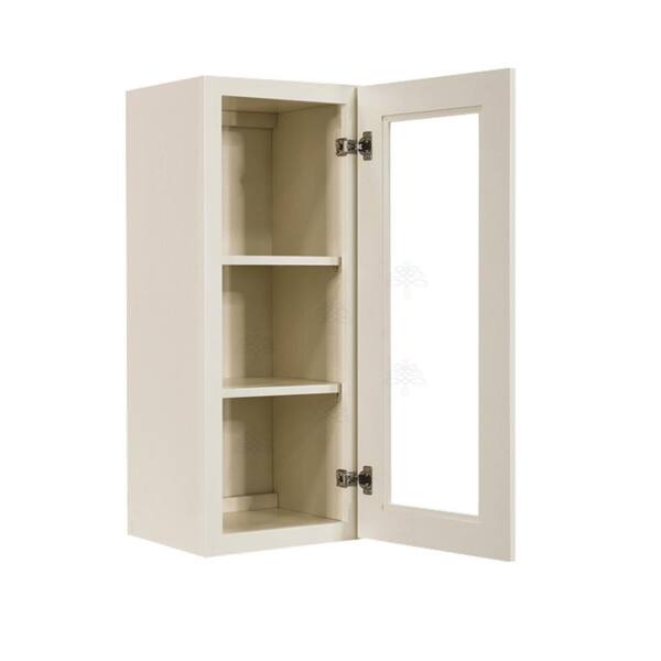 LIFEART CABINETRY Princeton Assembled 21 in. x 36 in. x 12 in. Wall Mullion Door Cabinet with 1-Door 2-Shelves in Off-White