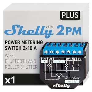 Plus 2PM UL, WiFi and Bluetooth 2 Channels Smart Relay Switch with Power Metering, Roller Shutters Remote Control