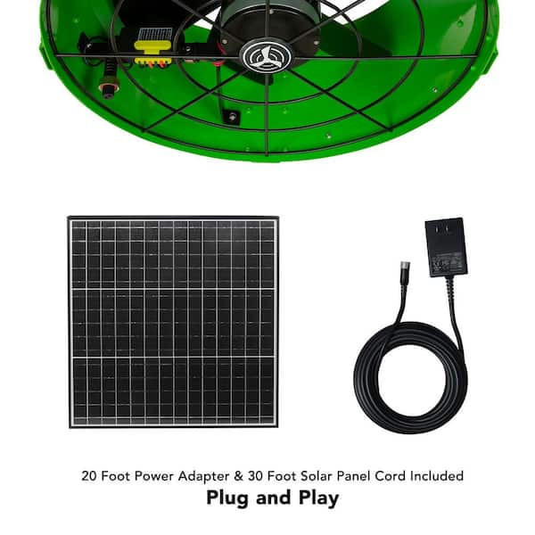 40-Watt Hybrid Solar/Electric Powered Gable Mount Attic Fan with Included Inverter