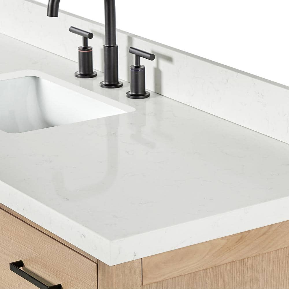 Cambridge 60.25'' Oak Single Sink Vanity with Quartz Top