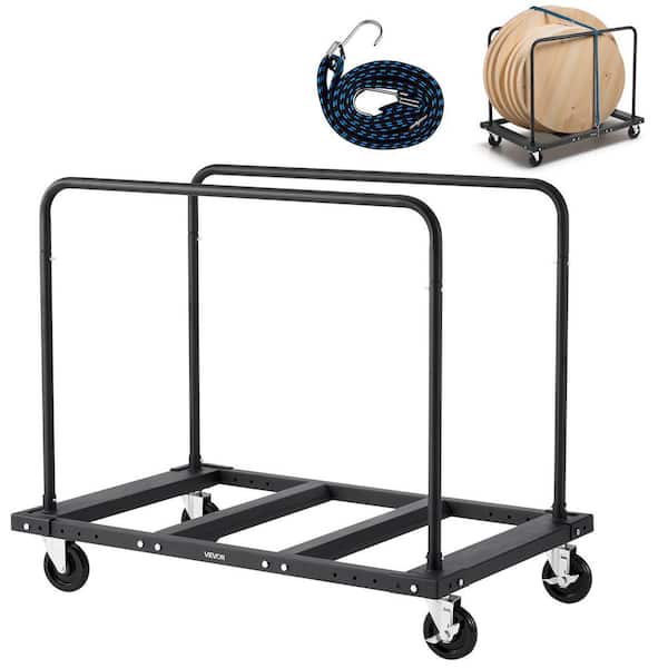 Drywall Cart Dolly with 1800 lbs. Load Capacity, Steel Panel Truck & 5 in. Swivel Casters, Tie-Down Strap & 2 Handrails