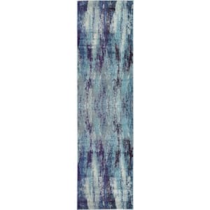 Jardin Lilly Blue 2' 7 x 10' 0 Runner Rug