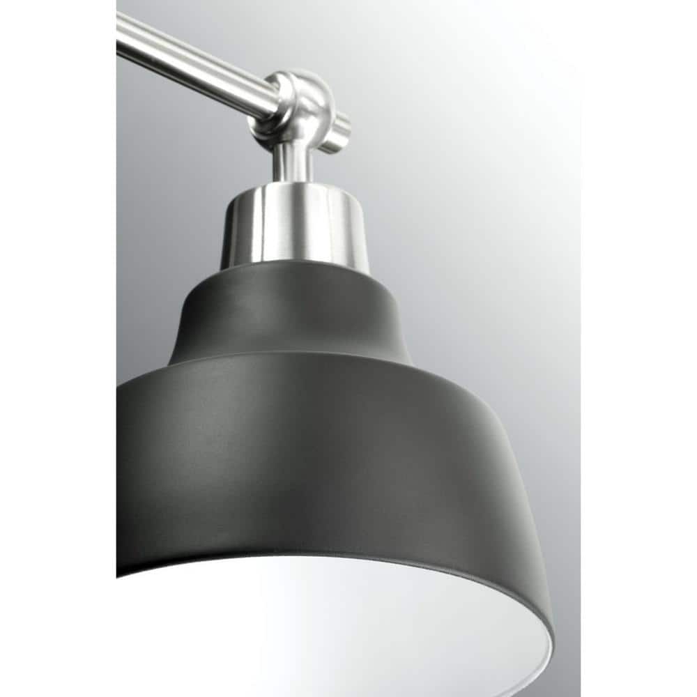 Bramlett 3-Light Brushed Nickel Bath Vanity with Metal Shades
