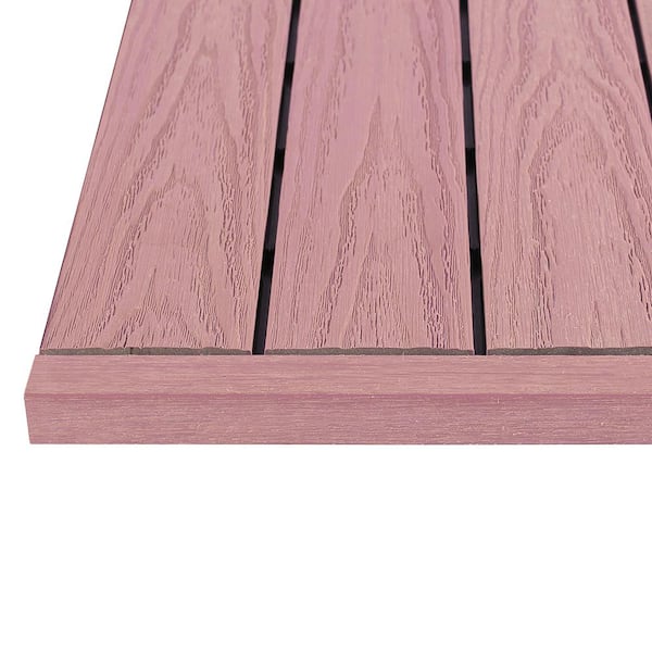 NewTechWood 1/12 ft. x 1 ft. Quick Deck Composite Deck Tile Straight Trim in Seoul Pink (4-Pieces/Box)