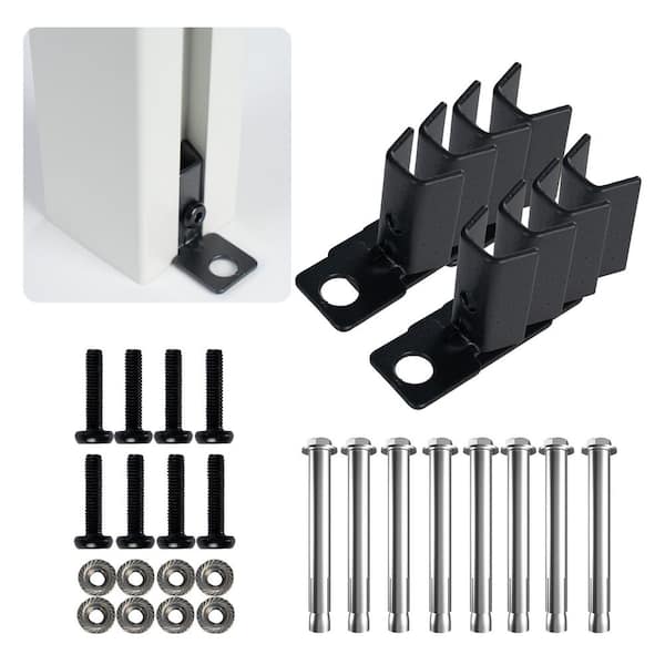 The Hardware Accessory of Flat Squared Pole Privacy Screens with 4 Panels Specifically for Hard Surfaces
