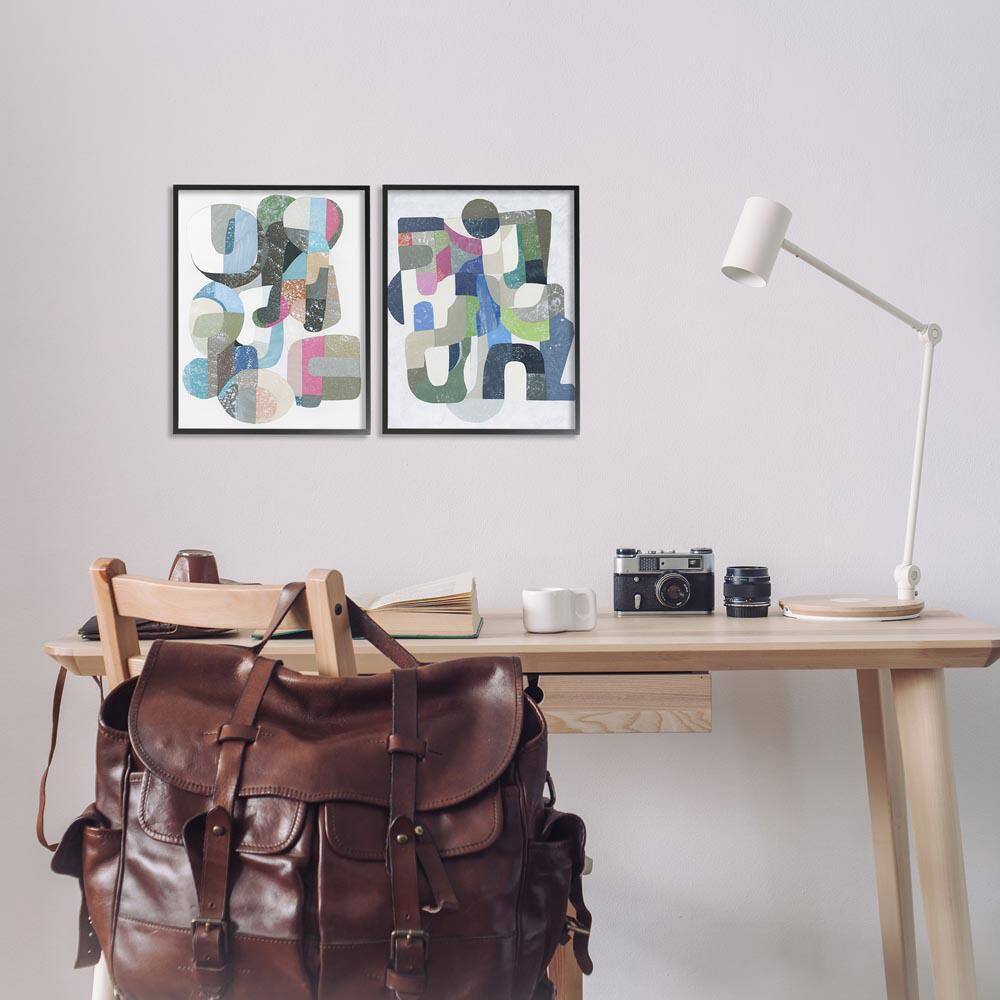 Retro Pastel Geometrics by Coco Good 2 Piece Black Framed Abstract Giclee Art Print 14 in. x 11 in. price history on PriceWatchPro