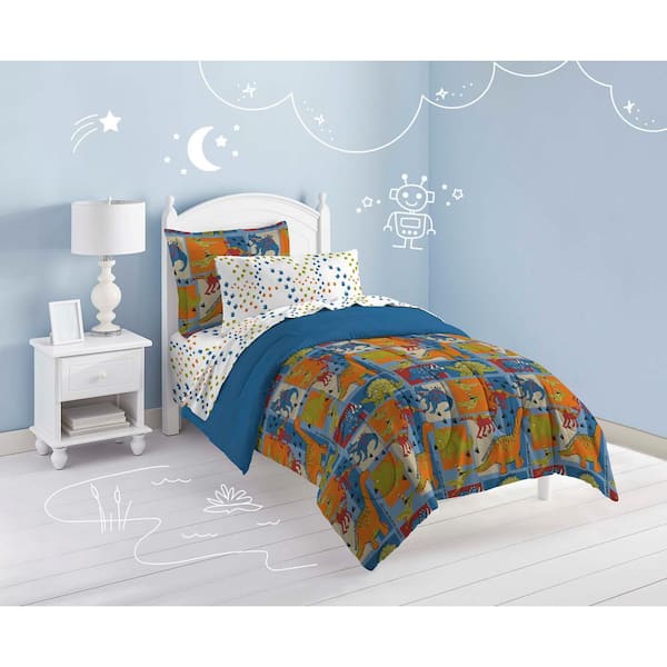 Blue shop dinosaur bedding