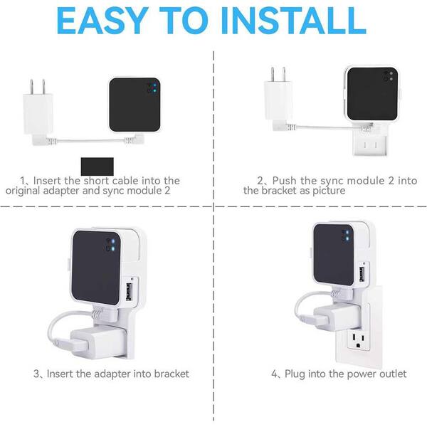 Adrinfly - Compact Outlet Mount for Sync Module 2 with Short USB Cable, Easy Installation