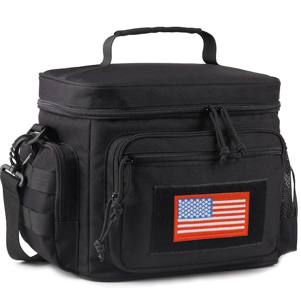 Adrinfly Black Lunch Bag, spacious with multiple pockets and long - term insulation, suitable for various occasions
