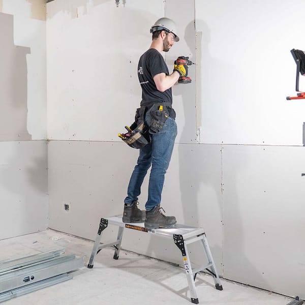 Jobsite Series 39-in. Portable Work Platform, Aluminum Step Stool for Adults and Portable Work Bench with Rubber Feet
