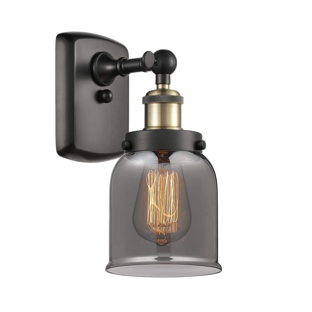 Bell 1-Light Black Antique Brass Wall Sconce with Gray Glass Shade price history on PriceWatchPro