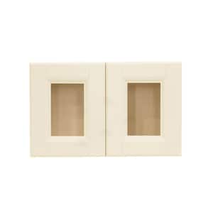 Oxford Assembled 30 in. x 18 in. x 12 in. Wall Mullion Raised-Panel Door Cabinet with in Creamy White