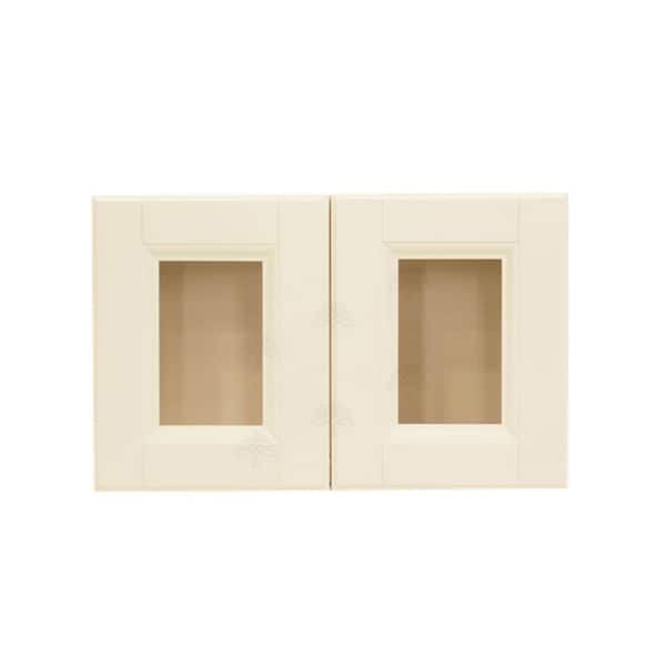 LIFEART CABINETRY Oxford Assembled 36 in. x 18 in. x 12 in. Wall Mullion Raised-Panel Door Cabinet with in Creamy White