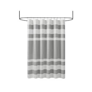 72 in. W x 84 in. L Gray Polyester Fiber Shower Curtain with 3M Treatment