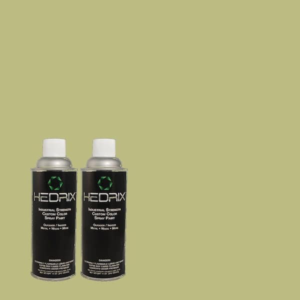 Hedrix 11 oz. Match of PPU10-7 Lima Green Flat Custom Spray Paint (8-Pack)