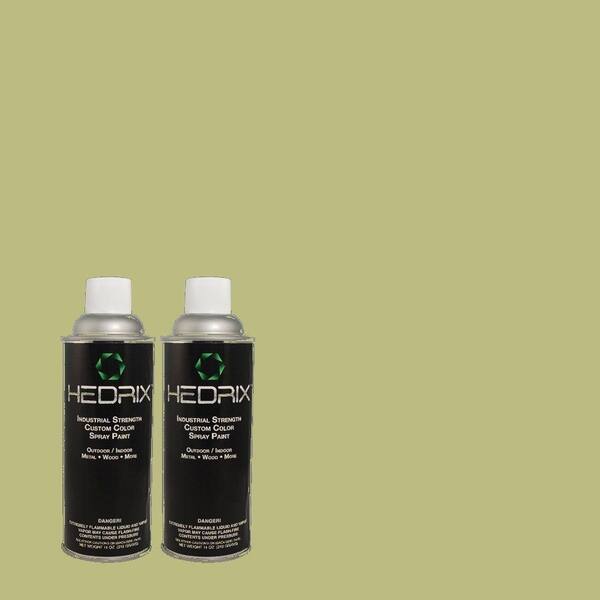Hedrix 11 oz. Match of PPU10-7 Lima Green Semi-Gloss Custom Spray Paint (8-Pack)