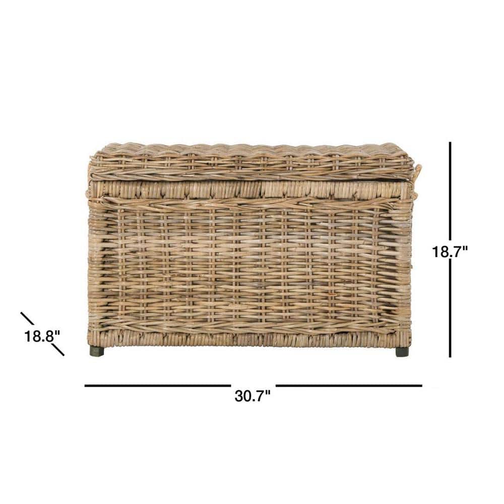 Jacob Natural Wicker Handwoven Storage Trunk, 30"